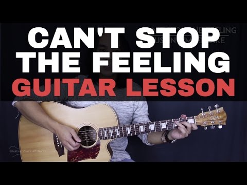 Can&#039;t Stop The Feeling Justin Timberlake Guitar Tutorial Lesson + Acoustic Cover